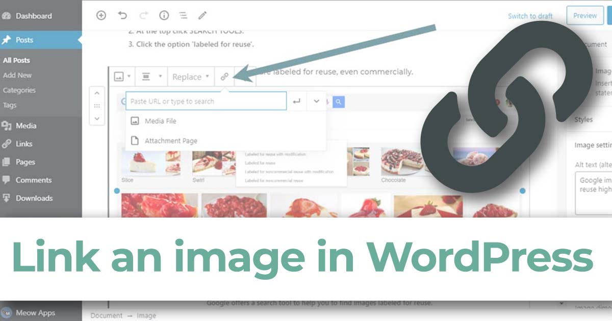 Link an image in WordPress